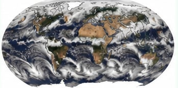 Global clouds and climate satellite composite